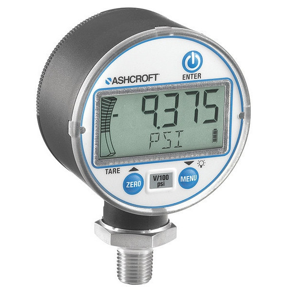 Digital Test Pressure Gauge, 0 to 300 psi, 2 1/2 in Dial, 1/4 in NPT, Bottom Location