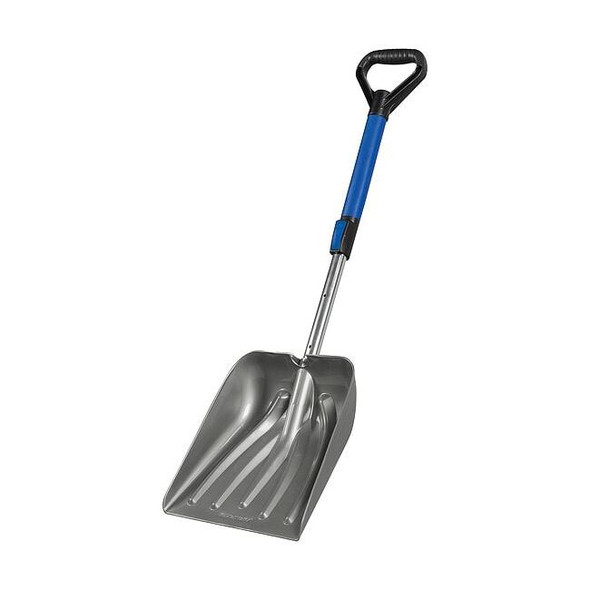 Snow Shovel, 11 1/2 in W x Plastic Blade, 17 in L Steel Handle