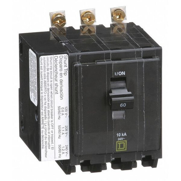 Square D Circuit Breaker,60A,Bolt On,120/240V,3P QOB3601021
