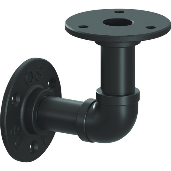 Knape & Vogt Birmingham 4 In. Black Elbow Pipe Shelf Bracket RP-201BREL-4BK