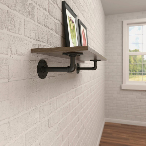Knape & Vogt Birmingham 4 In. Black Elbow Pipe Shelf Bracket RP-201BREL-4BK 216790