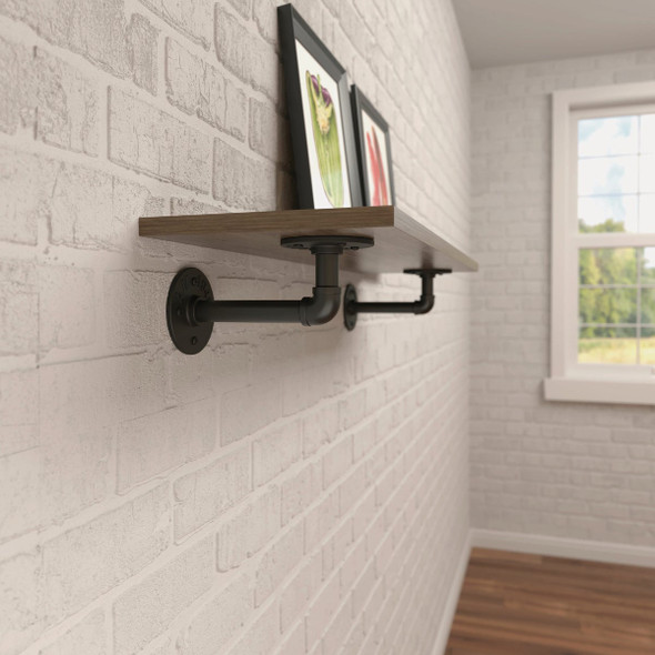 Knape & Vogt Birmingham 4 In. Black Elbow Pipe Shelf Bracket RP-201BREL-4BK 216790