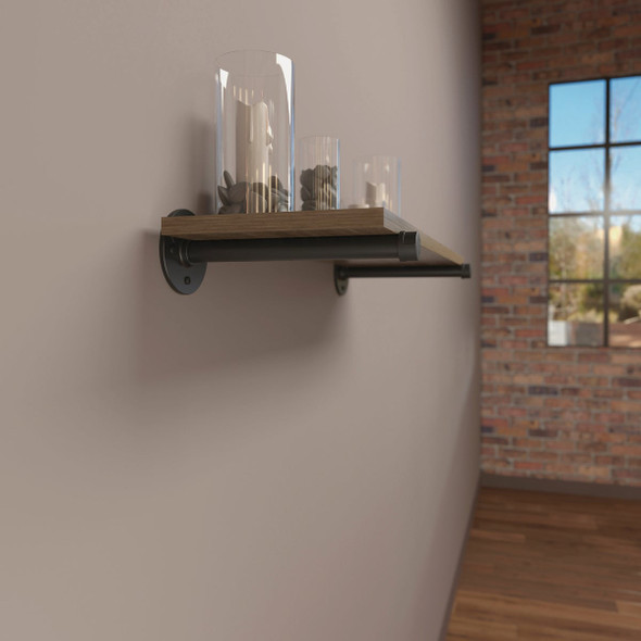 Knape & Vogt Birmingham 10 In. Black Straight Pipe Shelf Bracket RP-201BRST-10BK 205215