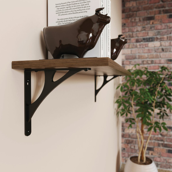 Knape & Vogt Manhattan 8 In. Black Decorative Bracket RP-201MN-8BK 256408