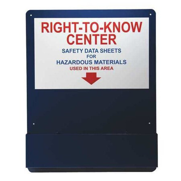 Accuform Right-To-Know Center,Alum,Red,Blue/White ZRS708 Accuform Right-To-Know Center,Alum,Red,Blue/White ZRS708