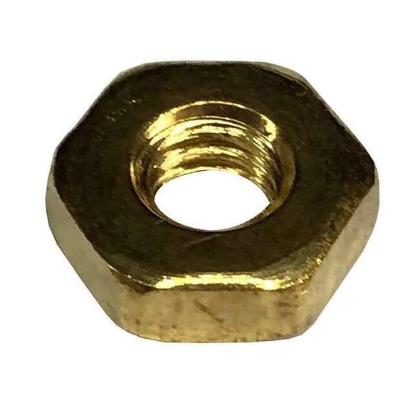 Machine Screw Nut, #2-56, Brass, Not Graded, Plain, 1/16 in Ht, 100 PK