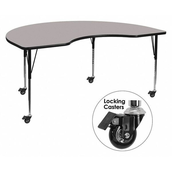 Activity Table,Kidney Shape,Gray,48"x96" Activity Table,Kidney Shape,Gray,48"x96"