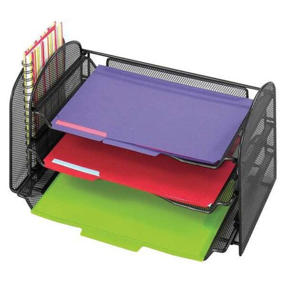 Safco Desk Tray,Black,8 in H 3265BL