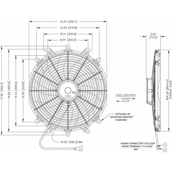 Maradyne Cooling Fan,16 Inch,12 VDC,1810 CFM M166K