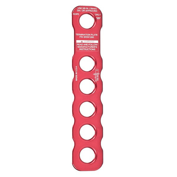 Termination Plate, 400 lb, Aluminum, For Use With: Rescue Ropes