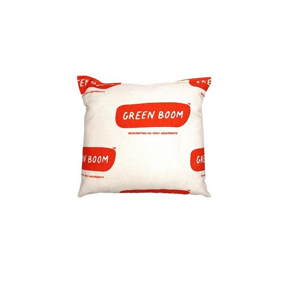 Green Boom Sorbent Pillow, 10 gal, Fuels, Oils, Beige P1616S