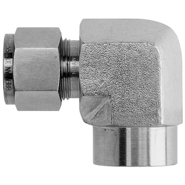 Brennan Industries Female NPT 90 Elbow,Gas,N2502 N2502-04-06-SS Brennan Industries Female NPT 90 Elbow,Gas,N2502 N2502-04-06-SS