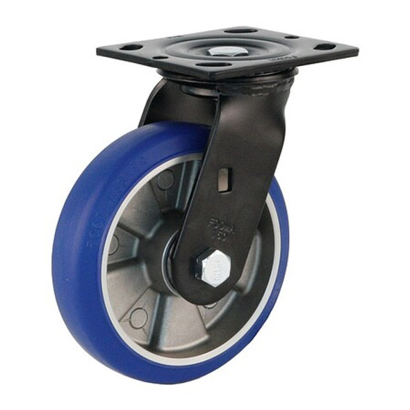 Foot Master Plate Caster,Swivel,Polyurethane,190mm H PME-150-ASF-MUD Foot Master Plate Caster,Swivel,Polyurethane,190mm H PME-150-ASF-MUD