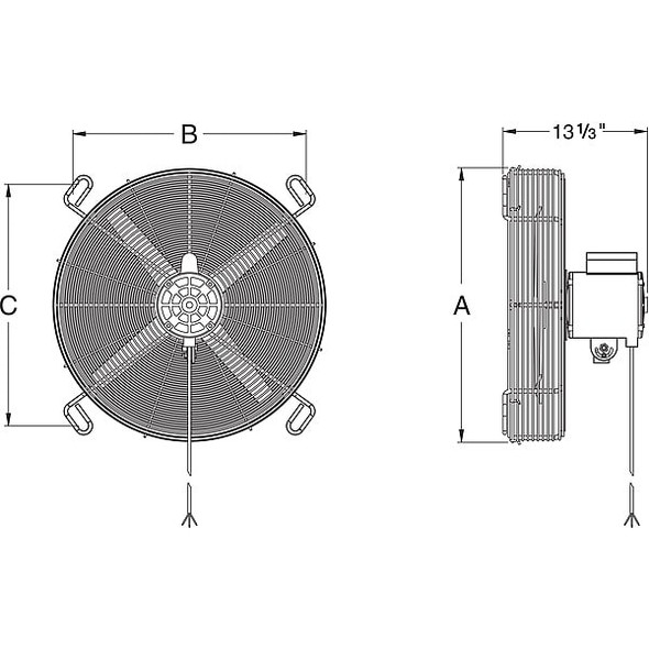 Dayton Transformer Fan,115/230V,16 in.,4590 cfm 2ATX6
