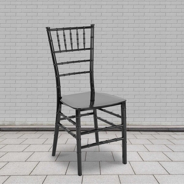 HERCULES Series Black Resin Stacking Chiavari Chair,PK2
