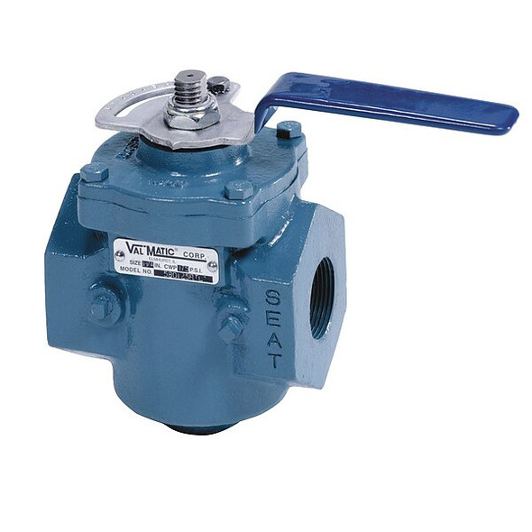 Val-Matic Plug Valve,2",Lever Operated,CI 58200T-CB5Y-L