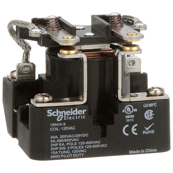 Surface, Open Power Relay, Square, 40 A, 6 Pins, Screw