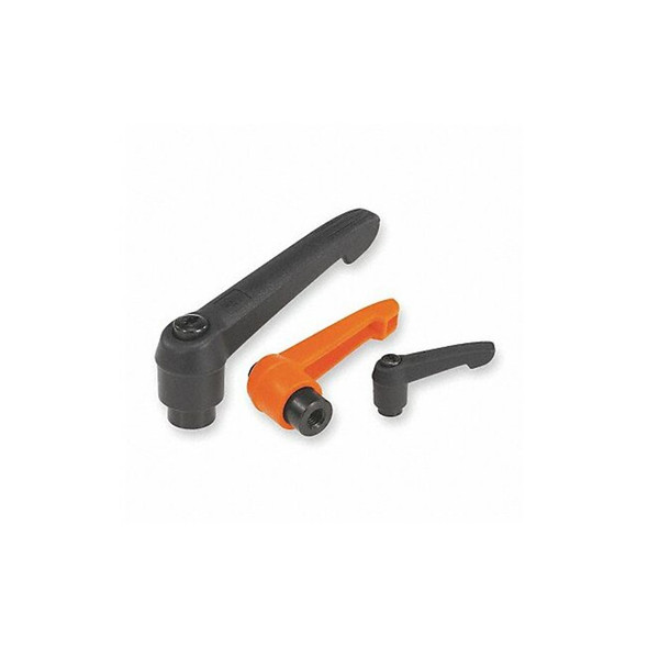 Adjustable Handle Size: 3, M08, Plastic, Black RAL 7021, Comp: Steel