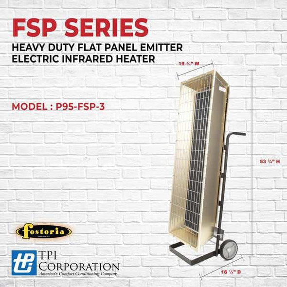 Fostoria Portable Heater, 1 Phase, Aluminum, 480V AC P95-FSP-3