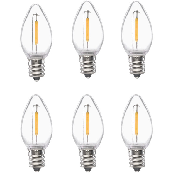 Xodus Clear 0.6W C7 LED Candle Light Bulb (6-Pack) AC1107-6