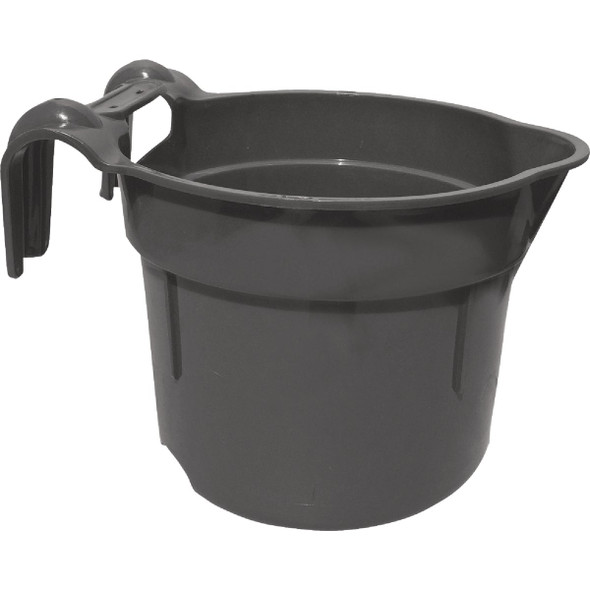 Tuff Stuff 10 Qt. Black Round Over the Fence Feeder RDH-BK