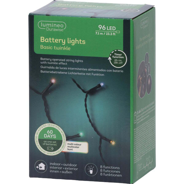 Lumineo Durawise 23.3 Ft. Multi LED Battery Operated Light Set 9497146