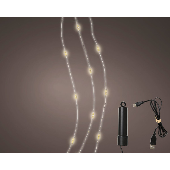 Lumineo Duracharge 16 Ft. Warm White Micro LED Rechareable Light Set 9490290 920923