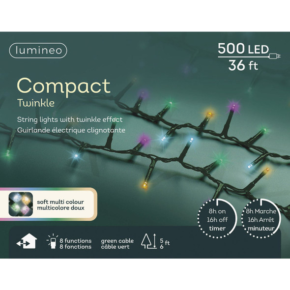 Holiday Wonderland 36 Ft. Multi 8-Function LED Compact Light Set 9976532