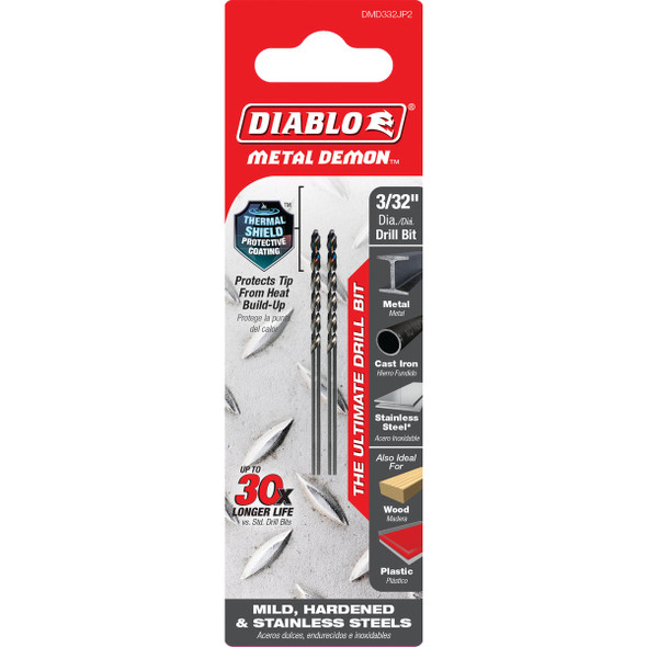 Metal Demon 2pk 3-32" Mtl Drill Bit DMD332JP2 359879