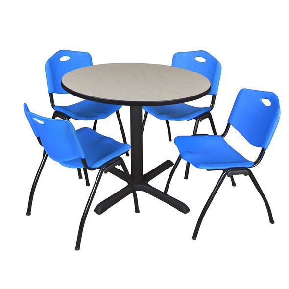 Cain Cain Round Table & Chair Set, Wood, Metal, Plastic Top, Maple TB42RNDPL47BE