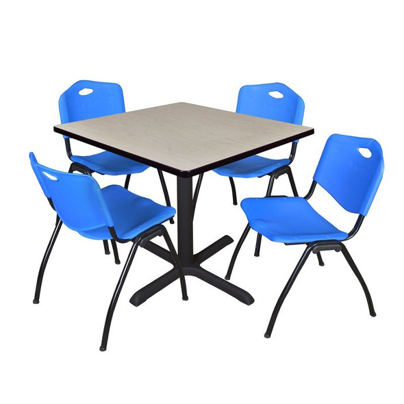 Cain Cain Square Table & Chair Set, Wood, Metal, Plastic Top, Maple TB3636PL47BE