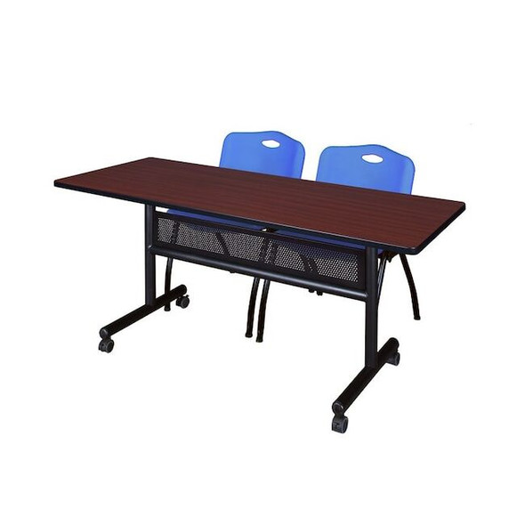 Rectangle FlipTop Table, 60" W, 29" H, Laminate Top, Mahogany