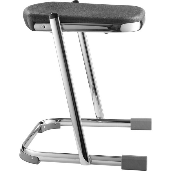 Square Stool, Height Range 18", Blowmolded Plastic Black