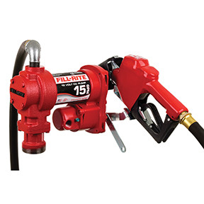 12 Volt DC 15 GPM (57 LPM) Pump with Hose and Automatic Unleaded Nozzle FR1210HA