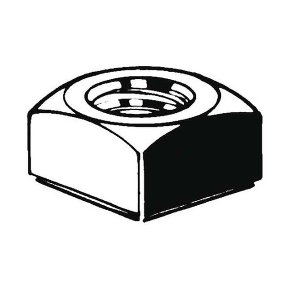M8-1.25 Low Carbon Steel Zinc Plated Finish Square Nut - Regular, 100 pk.