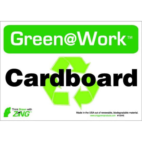Green at Work, Cardboard, 10 in W x 7 in H, Horizontal Rectangle, Plastic  1024S
