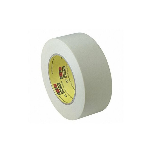 Masking Tape, 24 mm W x 55 m L, 5.9 mil Thick, Tan, Rubber Adhesive, 36 PK