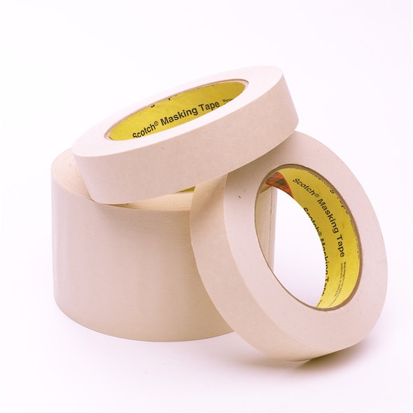 3m Masking Tape, 24 mm W x 55 m L, 5.9 mil Thick, Tan, Rubber Adhesive, 36 PK 234