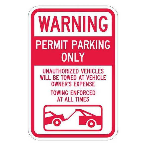 Lyle Permit Parking Sign,18" x 12, T1-1064-EG_12x18 T1-1064-EG_12x18