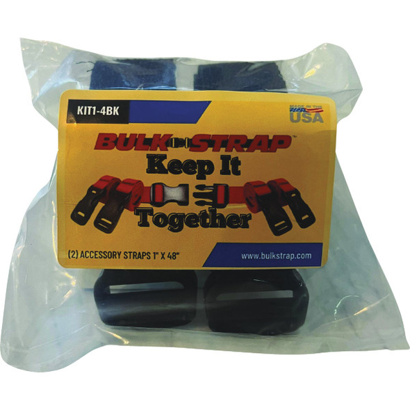 Keep It Together 1 In. x 4 Ft. Black Straps With Buckle (2-Count)