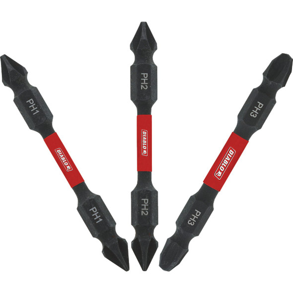 Diablo 2-1/2 In. Double-Ended Phillips Screwdriver Bit Set, Bulk Pack of 50