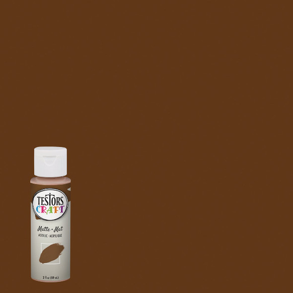 Testors Craft 2 Oz. Matte Brownie Acrylic Paint 297438A