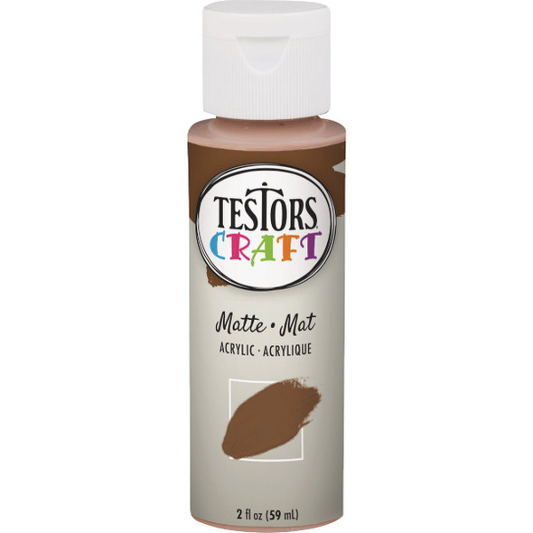 Testors Craft 2 Oz. Matte Brownie Acrylic Paint 297438A 783246