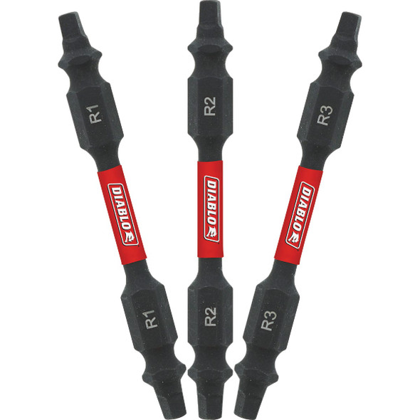 Diablo 2-1/2 In. Double-Ended Square Screwdriver Bit Set, Bulk Pack of 50