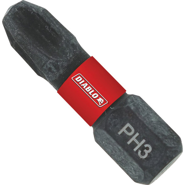 Diablo 1 In. Phillips #3 Impact Screwdriver Bit (Bulk) DPH31B Pack of 50