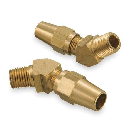 Weatherhead Elbow, Brass, Comp. 3/8 in, NPTF 3/8 in 1380X6X6