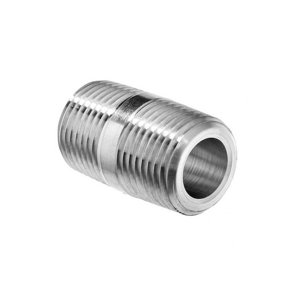 304 Stainless Steel Long Nipple, 1/8 in Male NPT Threads, 3/4 in Length