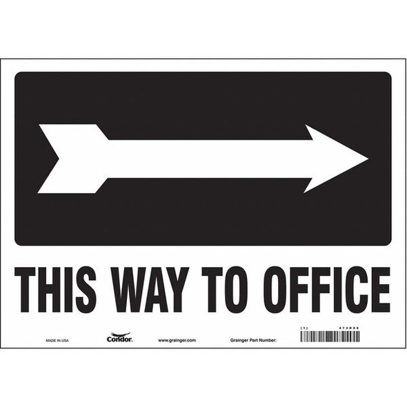 This Way To Office, 14 in W x 10 in H, Horizontal Rectangle, Vinyl, 473D06