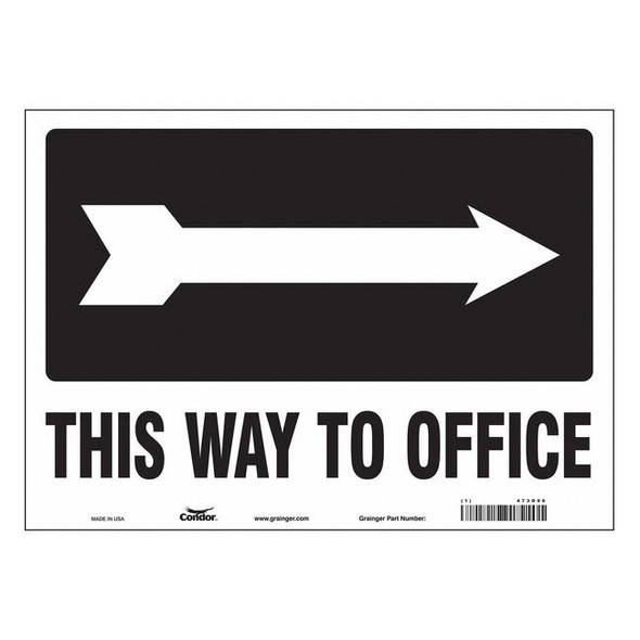 This Way To Office, 14 in W x 10 in H, Horizontal Rectangle, Vinyl, 473D06