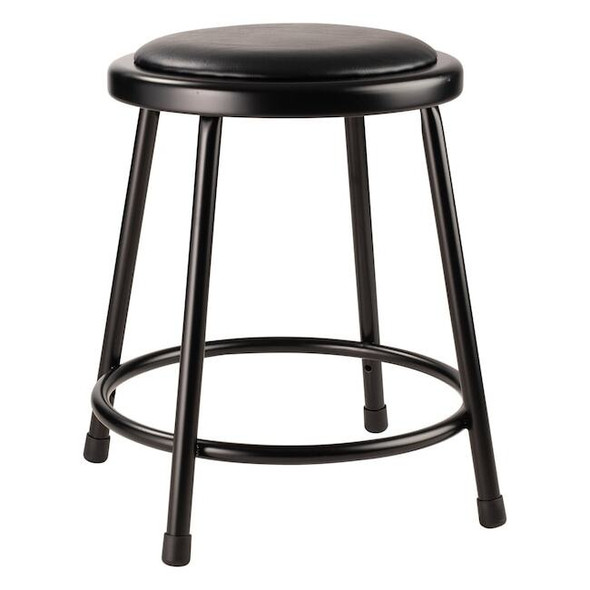 National Public Seating Stool, Steel, Vinyl, Black, 18" 6418-10